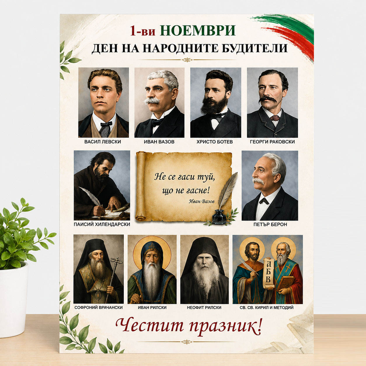 Табло А3 Ден на народните будители – 1 ноември с портрети на български будители 4 Табло А3 Ден на народните будители – 1 ноември с портрети на български будители