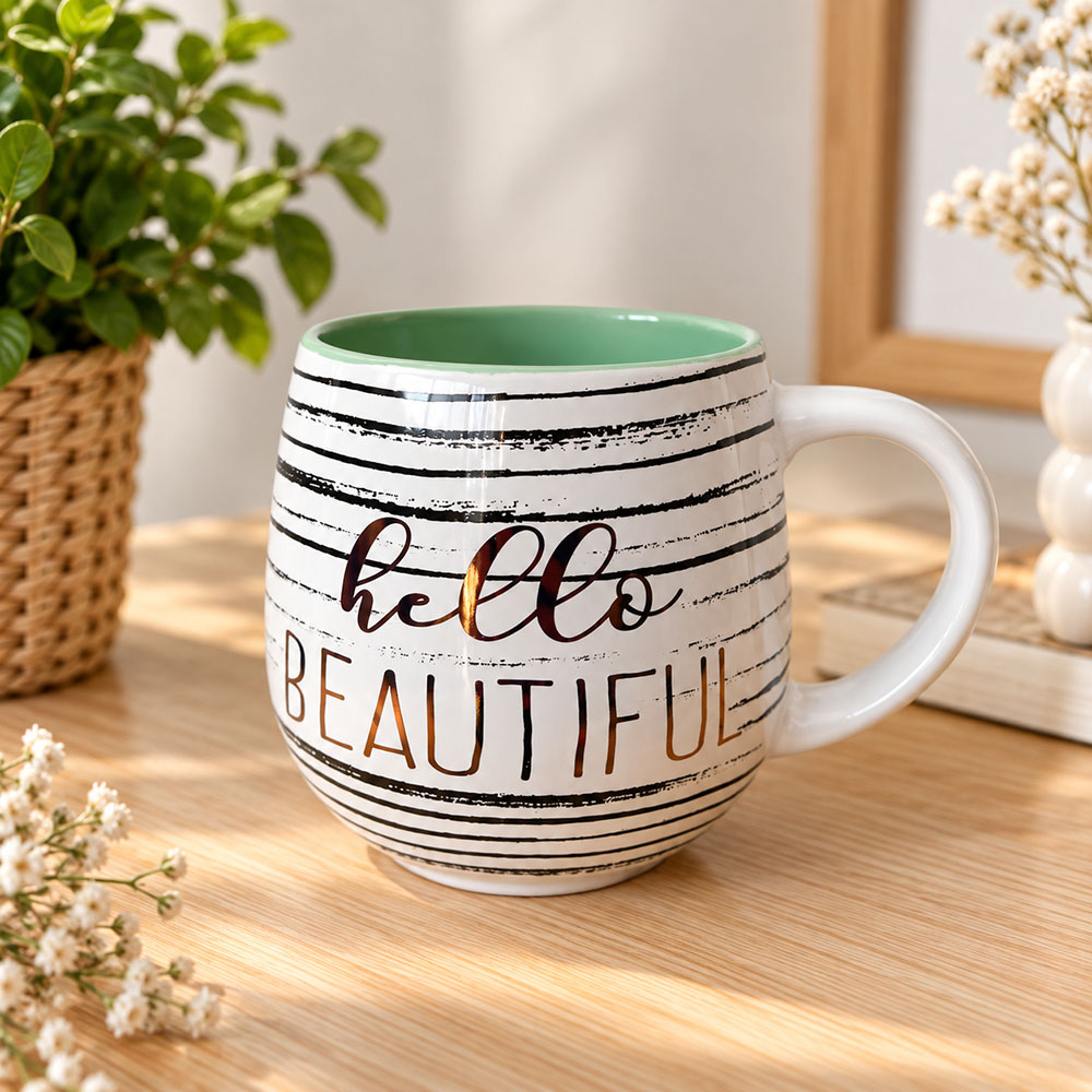 Керамична чаша за кафе, чай и топли напитки Hello Beautiful, 10 х 8 см 13 Керамична чаша за кафе, чай и топли напитки Hello Beautiful, 10 х 8 см
