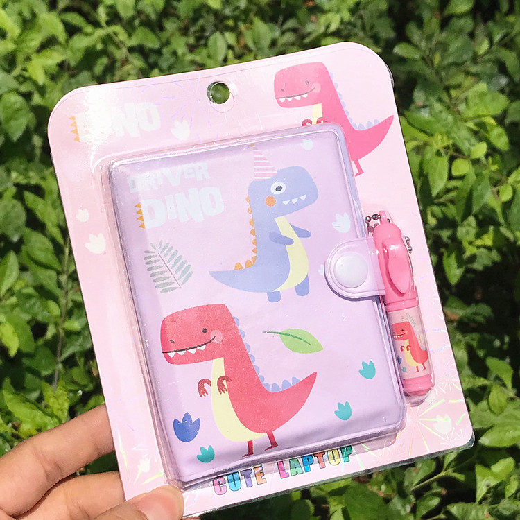 Цветно тефтерче Dino с кожени корици и мини химикалка 2 Цветно тефтерче Dino с кожени корици и мини химикалка - Image 2