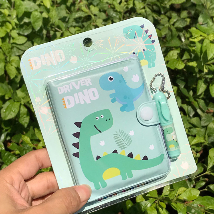 Цветно тефтерче Dino с кожени корици и мини химикалка 5 Цветно тефтерче Dino с кожени корици и мини химикалка - Image 5