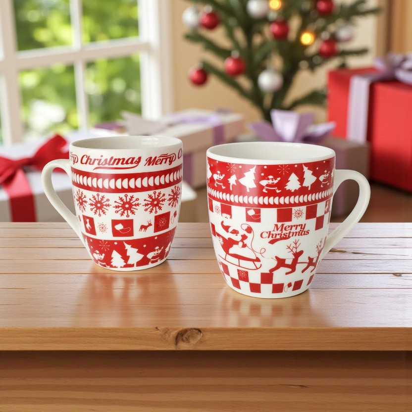 Коледна чаша Merry Christmas, празничен червено бял дизайн, 180 мл 5 Коледна чаша Merry Christmas, празничен червено бял дизайн, 180 мл - Image 5