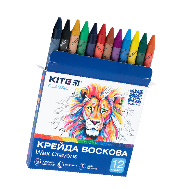Восъчни пастели Kite Classic, 12 цвята 2 Восъчни пастели Kite Classic, 12 цвята - Image 2