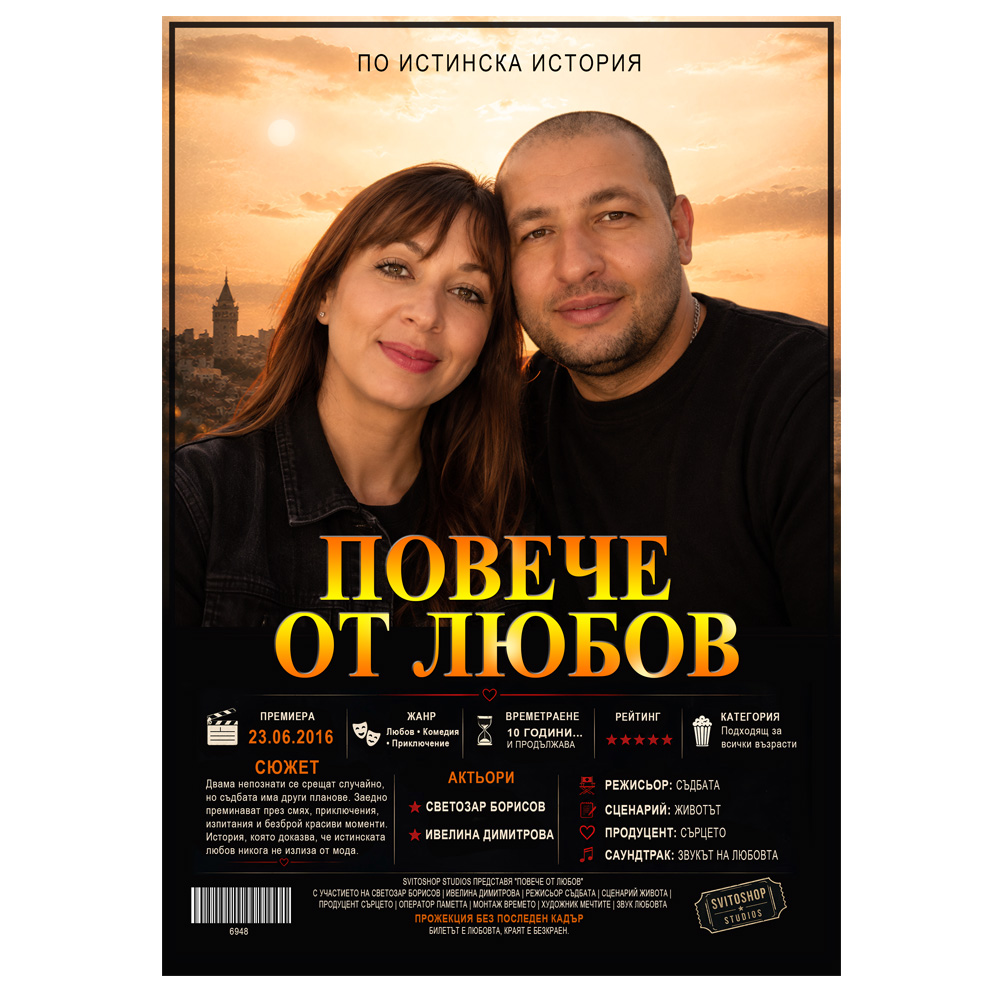 Оригинален подарък за влюбени - Персонализиран филмов постер 2 Оригинален подарък за влюбени - Персонализиран филмов постер - Image 2