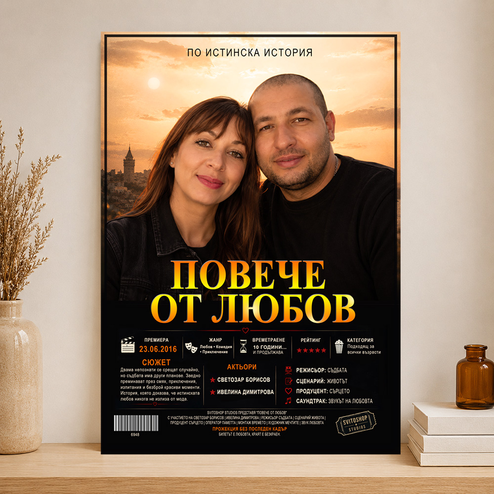 Оригинален подарък за влюбени - Персонализиран филмов постер 4 Оригинален подарък за влюбени - Персонализиран филмов постер - Image 4