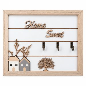 Декоративна поставка за ключове Home Sweet с 3 куки