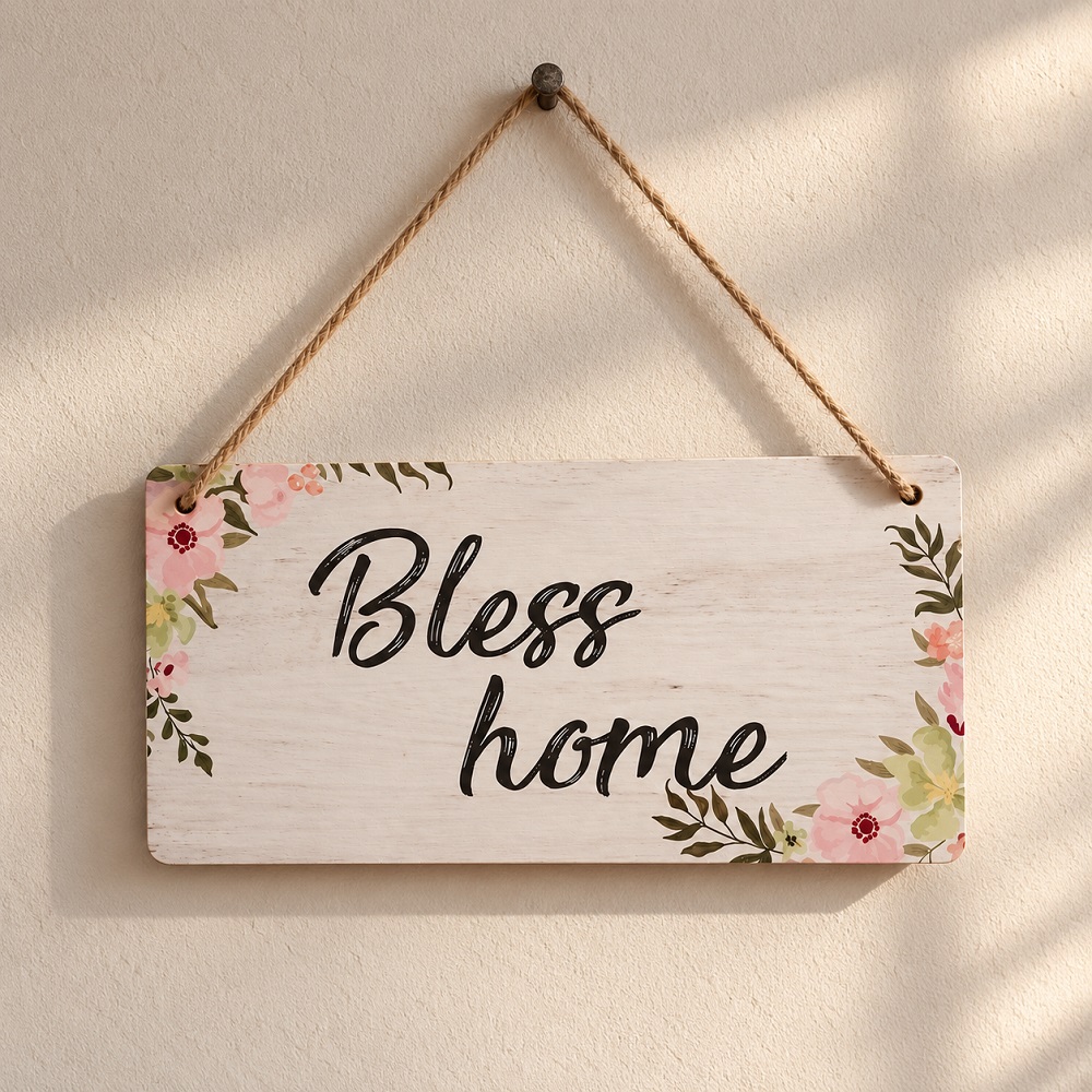 Декоративна табелка за стена Bless Home, MDF, 22 × 12,5 см 2 Декоративна табелка за стена Bless Home, MDF, 22 × 12,5 см - Image 2