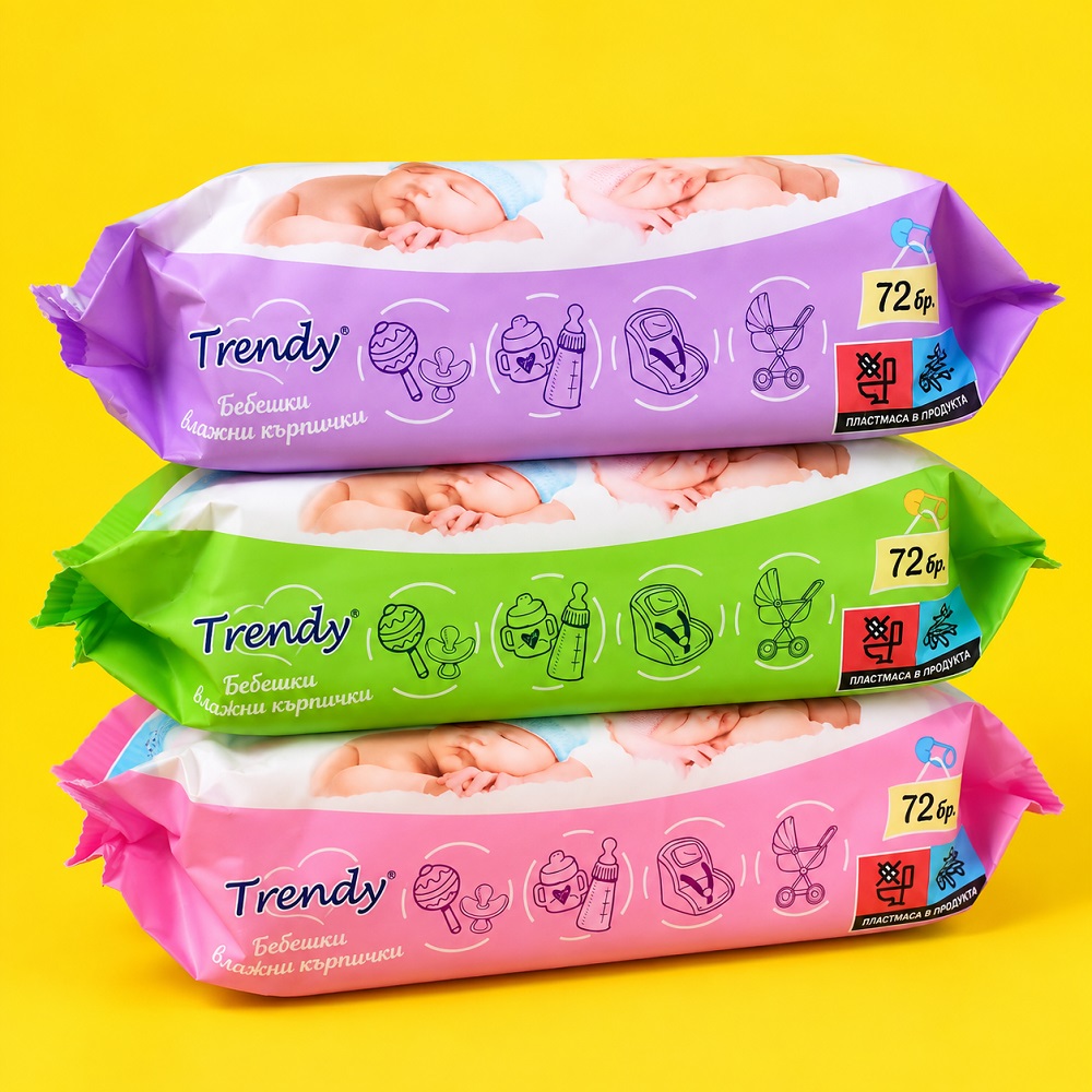 Бебешки мокри кърпички Trendy Economy, 72 броя 2 Бебешки мокри кърпички Trendy Economy, 72 броя - Image 2