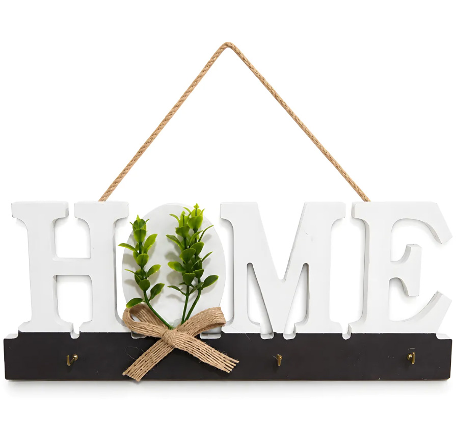 Декоративна закачалка за ключове HOME, с 3 кукички