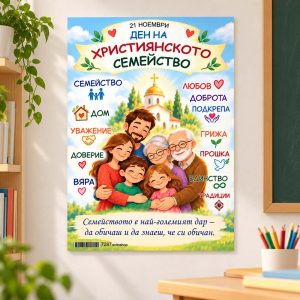 Образователно табло Ден на християнското семейство, А3 формат