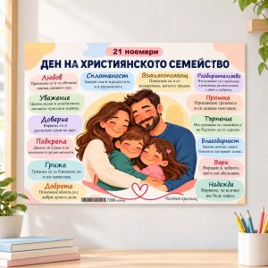 Образователно табло Ден на християнското семейство – 21 ноември, А3 формат
