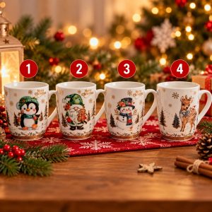 Коледни керамични чаши